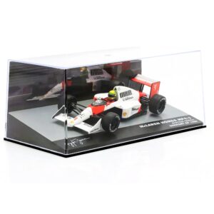 Mașina McLaren MP4/5 Senna 1989 No.1 cu cască și display, 1:43
