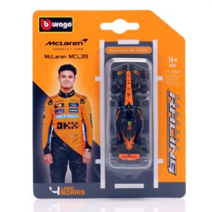 Mașina McLaren MCL39 Norris No.4, scara 1:64 Bburago