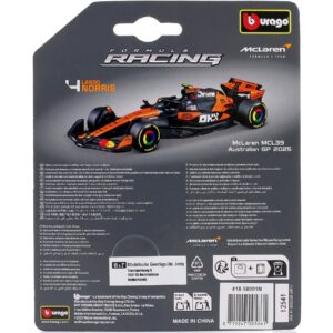 Mașina McLaren MCL39 Norris No.4, scara 1:64 Bburago